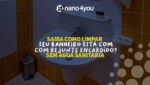 magem de banheiro com azulejos laranja e brancos, promovendo dica para limpar rejunte encardido sem água sanitária com a nano4you.