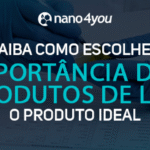 Banner informativo da nano4you com o texto “Saiba como escolher. A importância do pH nos produtos de limpeza. O produto ideal”, sobre fundo com imagem de laboratório e profissional manipulando amostras.