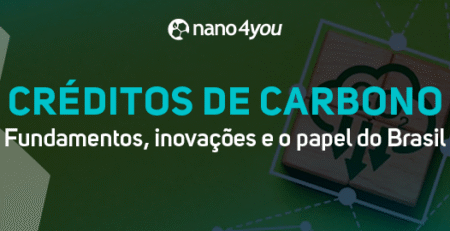 Banner institucional sobre créditos de carbono com o logotipo da nano4you.