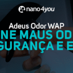 Pessoa aplicando o Adeus Odor WAP para eliminar maus odores com nanotecnologia.