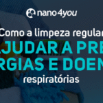 Produtos de limpeza e itens domésticos representando a importância da limpeza regular para prevenir alergias e doenças respiratórias.