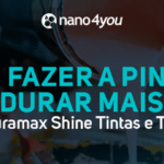 Pessoa preparando tinta com o texto “Como fazer a pintura durar mais – Com Duramax Shine Tintas e Texturas”.