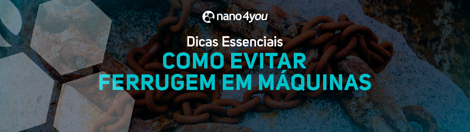 Corrente metálica enferrujada ilustrando artigo da nano4you sobre como evitar ferrugem em máquinas e ferramentas com soluções de nanotecnologia.