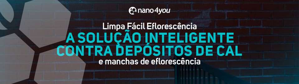 Parede de tijolos com manchas brancas de cal, ilustrando o problema de eflorescência em superfícies.