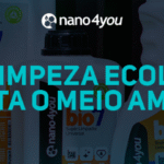 Frascos do Bio7 nano4you em destaque, limpador multiuso ecológico e biodegradável que une eficiência e respeito ao meio ambiente.