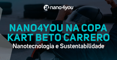 Banner da nano4you com o tema “Nano4you na Copa Kart Beto Carrero – Nanotecnologia e Sustentabilidade”.