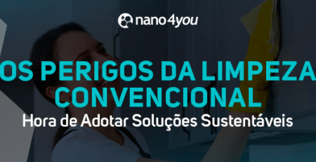 Pessoa limpando armário de cozinha, representando os riscos invisíveis da limpeza convencional e a alternativa sustentável da nano4you.