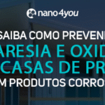 Banner da nano4you com o título “Saiba como prevenir a maresia e oxidação em casas de praia sem produtos corrosivos”, mostrando uma casa moderna litorânea sob céu azul.