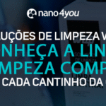 Banner institucional da nano4you apresentando as soluções de limpeza WAP, com destaque para a linha completa de produtos para toda a casa.