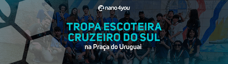 Tropa Escoteira Cruzeiro do Sul revitaliza mural na Praça do Uruguai com apoio da nano4you