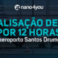 Aeroporto com pista parcialmente interditada e avião ao fundo, com o texto “Quando 12 horas de paralisação mostram o valor da performance” e logo da nano4you centralizado no topo.