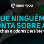aplicação de limpador nanotecnológico em tecido