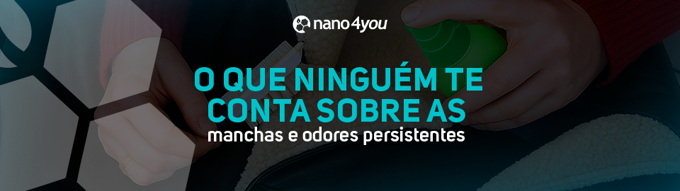 aplicação de limpador nanotecnológico em tecido