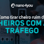 Banner da nano4you sobre como tirar cheiro ruim de banheiros com alto tráfego, mostrando o produto Tira Cheiro com tecnologia OdorBlock para neutralização de odores em ambientes comerciais e públicos.